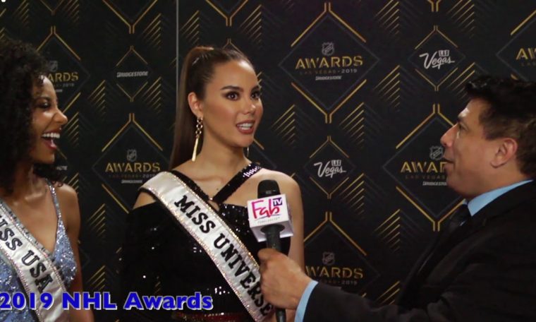 Miss Universe & Miss USA at the 2019  NHL Awards Trophy red carpet