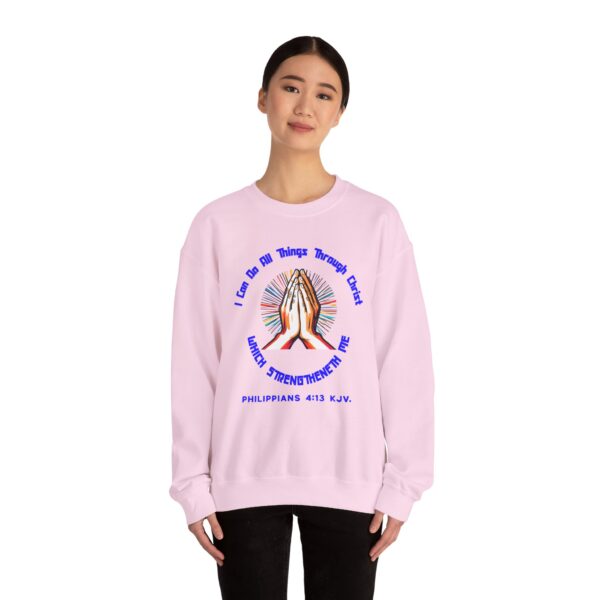 Copy of I Can Do All Things Through Christ Which Strengtheneth Me, Inspirational Crewneck Sweatshirt, Faith-Based Gift, Christian Apparel. - Image 44