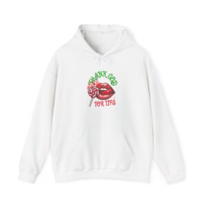 Thank GOD For Lips Sweatshirt, Sweet Treats Unisex Hoodie, Cozy Streetwear, Perfect Gift for Birthdays, Valentines Day Gift