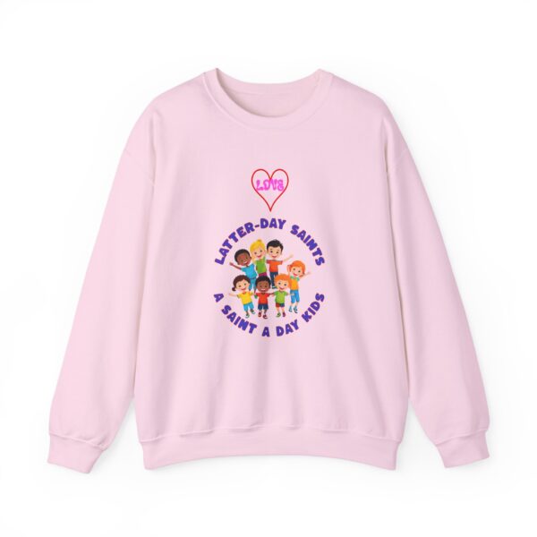 A Saint A Day Kids Crewneck Sweatshirt, Cute LDS Gift, Saint Kids Apparel, Unisex Sweatshirt, Religious Clothing, Faith-Based Fashion - Image 37