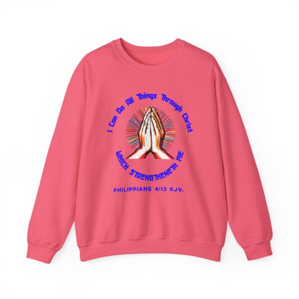 Copy of I Can Do All Things Through Christ Which Strengtheneth Me, Inspirational Crewneck Sweatshirt, Faith-Based Gift, Christian Apparel. - Image 45