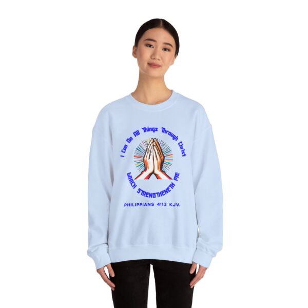 Copy of I Can Do All Things Through Christ Which Strengtheneth Me, Inspirational Crewneck Sweatshirt, Faith-Based Gift, Christian Apparel. - Image 28