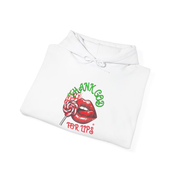 Thank GOD For Lips Sweatshirt, Sweet Treats Unisex Hoodie, Cozy Streetwear, Perfect Gift for Birthdays, Valentines Day Gift - Image 4