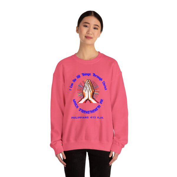 Copy of I Can Do All Things Through Christ Which Strengtheneth Me, Inspirational Crewneck Sweatshirt, Faith-Based Gift, Christian Apparel. - Image 48