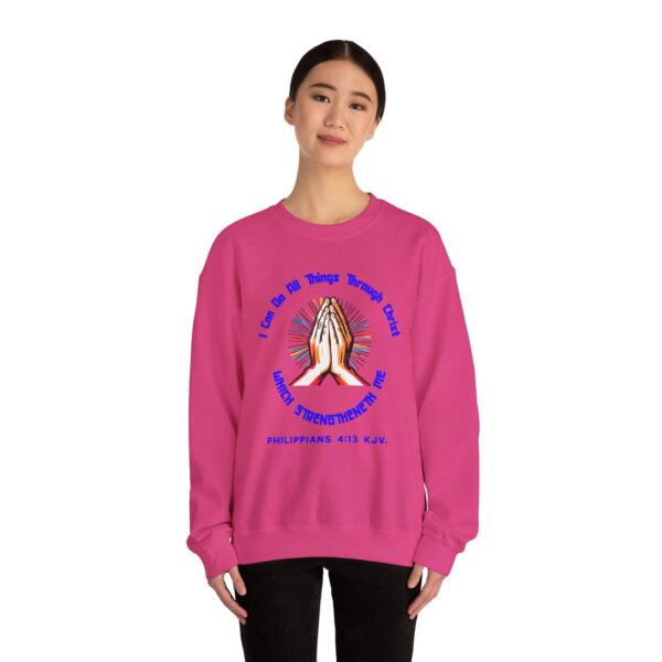 Copy of I Can Do All Things Through Christ Which Strengtheneth Me, Inspirational Crewneck Sweatshirt, Faith-Based Gift, Christian Apparel. - Image 52