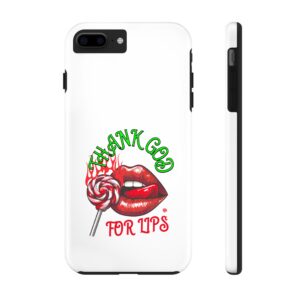 Thank God for Lips Tough Phone Case, Fun Chic Phone Cover, Trendy Cell Phone Accessory, Gift for Her, Birthday, Holiday