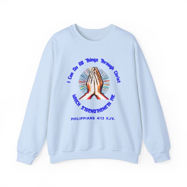 Copy of I Can Do All Things Through Christ Which Strengtheneth Me, Inspirational Crewneck Sweatshirt, Faith-Based Gift, Christian Apparel. - Image 25