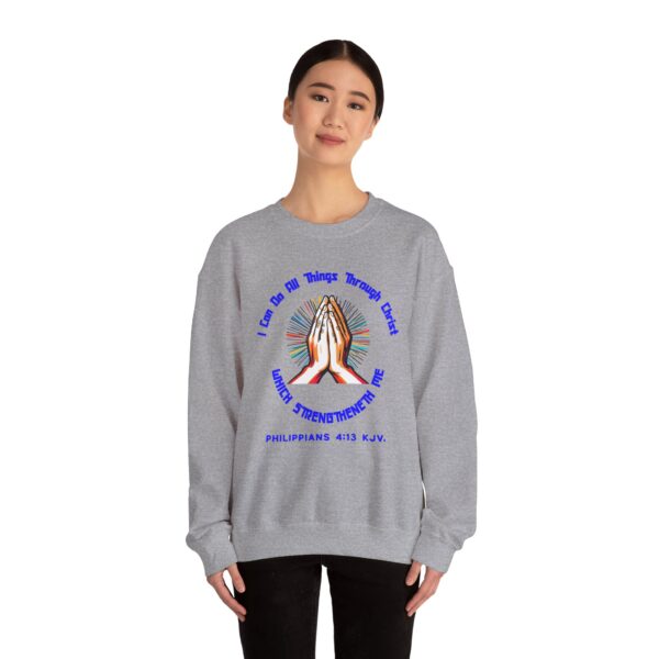 Copy of I Can Do All Things Through Christ Which Strengtheneth Me, Inspirational Crewneck Sweatshirt, Faith-Based Gift, Christian Apparel. - Image 16