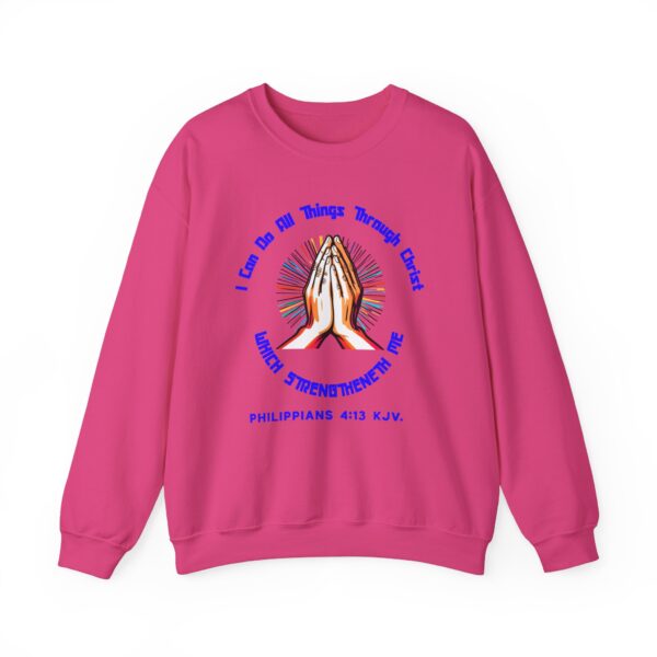 Copy of I Can Do All Things Through Christ Which Strengtheneth Me, Inspirational Crewneck Sweatshirt, Faith-Based Gift, Christian Apparel. - Image 49