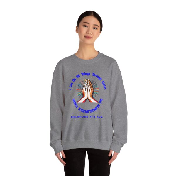 Copy of I Can Do All Things Through Christ Which Strengtheneth Me, Inspirational Crewneck Sweatshirt, Faith-Based Gift, Christian Apparel. - Image 20